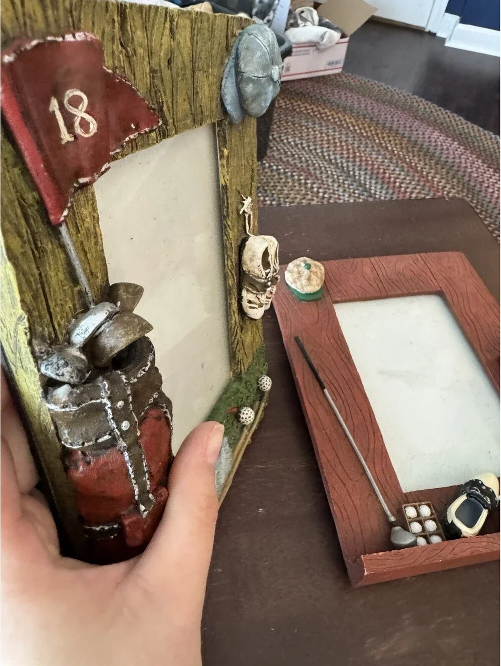Set Of 2 3D Resin Golf Themed Photo Picture Frame 4x6 Sports